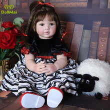 60cm Silicone Reborn Baby Doll Toy Realistic 24inch Vinyl Toddler bebe Princess reborn Girls  Doll Fashion Gift Kids Boneca 2024 - buy cheap