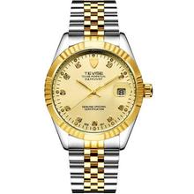 TEVISE-reloj automático de acero para hombre, pulsera masculina con mecanismo de Tourbillon y movimiento mecánico, de marca superior de lujo, dorado 2024 - compra barato