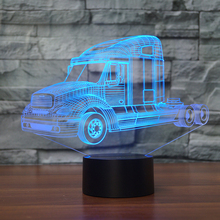 3D Truck Tractor Car lamp Night Light Touch Table Desk Optical Illusion Lamps 7 Color Changing Lights Home Decoration 2024 - buy cheap