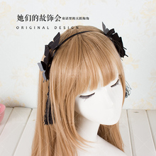 Princess sweet lolita Hairband Manual simulation butterfly hairpin DIY black headband tassel hair headdress hairband GSH069 2024 - buy cheap