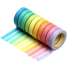 Juego de cintas adhesivas de colores para álbum de recortes, papel Washi, 10 rollos 2024 - compra barato