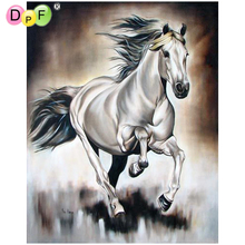 Dpf 5d diy pintura diamante redonda completa cavalo branco correndo cubo mágico ponto cruz artesanato diamante bordado mosaico decoração da sua casa 2024 - compre barato