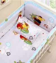 Promotion! 6PCS new Cartoon Baby bed bumper Baby cot 100% cotton Cotton Crib Bedding Detachable (4bumpers+sheet+pillow cover) 2024 - buy cheap