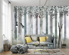 Papel de parede decorativo pintado à mão estilo da floresta mural de fundo 2024 - compre barato