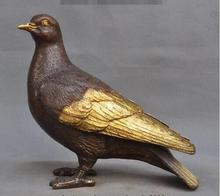 YM 305 antiguo chino Fengshui dorado bronce, pájaro de la suerte, paloma de la paz, estatua 2024 - compra barato