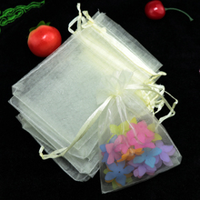 Wholesale 100pcs Beige Organza Bags 11x16cm Wedding Favors Candy Gift Bag Cute Drawstring Pouch Bracelet Jewelry Packaging Bags 2024 - buy cheap