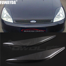 FUWAYDA 2pcs High Quality Real Carbon Fiber decoration Headlights Eyebrows Eyelids cover for FORD Fiesta 02-05 Mk6 2024 - buy cheap