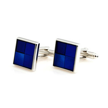 Blue Square Enamel Cufflink Cuff Link 1 Pair Retail Free Shipping Promotion 2024 - buy cheap