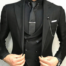 Terno formal masculino slim fit, 3 peças, roupa de casamento para homens, smoking, traje para homens 2024 - compre barato