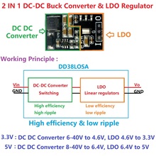 Convertidor reductor y regulador LDO 2 en 1, 5W, CC 6-40V a 5V 3,3 V, módulo de potencia reductor, reemplaza L7805 AMS1117 2024 - compra barato