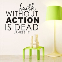 ebay hot selling faith without action is dead vinyl wall decals quotes of religious faith wall stickers free shipping 2024 - buy cheap