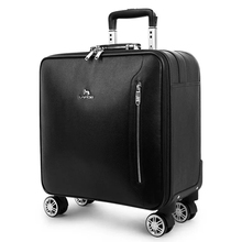 Business genuine leather travel rolling luggage spinner carry on high grade trolley suitcase fashion men women trolley case 2024 - buy cheap