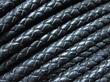 6 мм Плетеный кожаный шнур чистый черный 6 мм черный круглый кожаный шнур 2024 - купить недорого