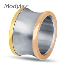 Modyle New Arrival Stainless Steel Rings for Women Gold Rose Gold Color Mix Big Irregular Round Jewelry bijoux femme 2024 - buy cheap