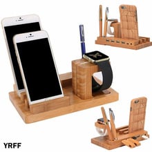 Wood USB Charging Station Charger Dock Stand Holder For Apple Watch iPhone 6S 6 7 8 Tablet Phone Socket Mount Multi-Function 2024 - buy cheap