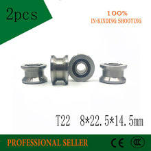 2pcs/lot high quality TU22 8mm V / U groove pulley bearings T22 8*22.5*14.5*13.5 mm V groove roller wheel ball bearing T-U-22 2024 - buy cheap