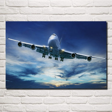 boeing 747 airliner aircraft flight in blue sky posters on the wall picture home living room decoration for bedroom KC191 2024 - buy cheap