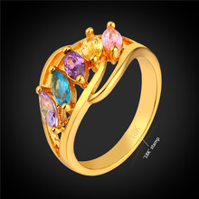 Роскошное кольцо с фианитом для женщин, обручальные кольца золотого цвета, Женское кольцо, новинка 2016, R1644 2024 - купить недорого