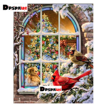 kexinzu Full Square/Round 5D Diy Diamond Painting Cross Stitch Window Christmas Bird Diamond 3D Embroidery Mosaic Home Decor 042 2024 - buy cheap