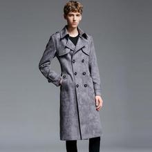 2020 мужская одежда больших размеров, Брендовое тонкое повседневное длинное пальто, модное двубортное мужское шерстяное пальто, шерстяные пальто, костюмы 2024 - купить недорого