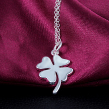 P246 Silver color four-leaf clover pendant necklace cheap wholesale fashion jewelry wedding gift for woman Top quality 2024 - buy cheap