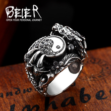Beier-anillo de acero inoxidable para hombre, joyería de alta calidad LLBR8-173R, 316L, China, yin y yang, gossip array 2024 - compra barato