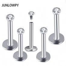 JUNLOWPY 10pcs/lot Surgical Steel Crystal Labret Ring Lip Piercing Lip Earrings Piercing Ombligo Ear Piercing Body Jewelry 2024 - buy cheap