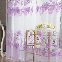 Fashion Window Curtain Flower Print Tulle Voile Drape Panel Sheer Scarf Valances Curtains 2024 - buy cheap