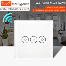 Interruptor de parede inteligente, sem fio, com aplicativo eu/ukwi-fi, controle remoto, 1 gang, cristal, painel de vidro, funciona com tu ya, smart/alexa/google home