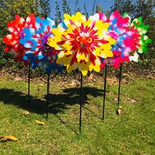 Girador de vento de três camadas, girassol, jardim ao ar livre, decoração, pinwheel, brinquedo para crianças, desenhos animados, jogos engraçados 2024 - compre barato