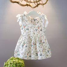 Vestido de verano para niñas pequeñas, sin mangas, cintas con lazo Floral, de Princesa Boda, D9 # 2024 - compra barato