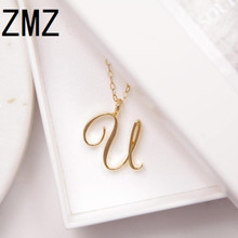 ZMZ 10pcs/lot 2019 Europe/US fashion English letter pendant lovely letter U text necklace gift for mom/girlfriend party jewelry 2024 - buy cheap