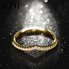 EDI Women 18K Yellow Genuine Natural Real H/SI Adjustable Ring For Women Wedding Engagement Brands Rings Fine Jewelry Party Gift 2024 - buy cheap