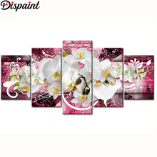 Dispaint 5pcs Full Square/Round Drill 5D DIY Diamond Painting "Orchid peony lily" Multi-picture Combination Embroidery 5D Gift 2024 - buy cheap