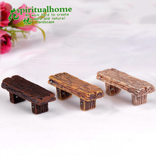 3pcs Bryophyte Micro Landscape Meaty Plant Solid Wood Double Stool Resin Process Small Ornament DIY Material Fairy Garden 2024 - buy cheap