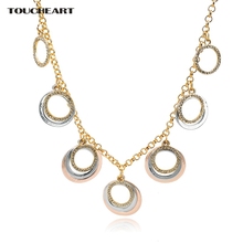 Toucheart colar personalizado, com pingentes dourados, redondo, ajustável, para mulheres, de joias, designer, escondido 150869 2024 - compre barato