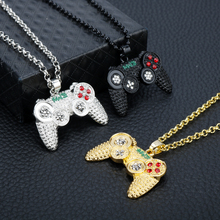 Alloy Game Controller Necklace Men Women Hip Hop Jewelry Rhinestones Snake Chain Charm Pendant Neckalces 2024 - buy cheap