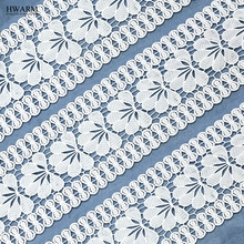 5yards 14.5cm white african lace fabric ribbon wedding decoration cloth accessories DIY Explosive spot hollow bar code lace 2024 - buy cheap