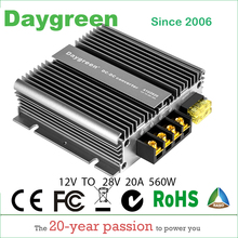 Повышающий регулятор постоянного тока 12 В до 28 в 20 А, зарядное устройство 20 А 560 Вт Daygreen с сертификатом CE от 12 В до 28 В постоянного тока 20 А 2024 - купить недорого