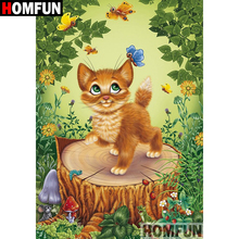 HOMFUN 5D DIY Diamond Painting Full Square/Round Drill "Cartoon cat" Embroidery Cross Stitch gift Home Decor Gift A08579 2024 - buy cheap