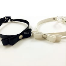 Collar de piel sintética con lazo, gargantilla de cuero suave con lazo, estilo Kawaii, hecho a mano, Vegano 2024 - compra barato