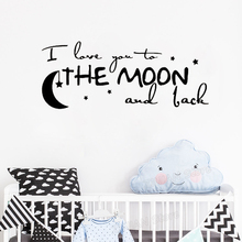 Romantic Text Wall Sticker Decal i love you to the moon and back quote Nursery Baby Room Nontoxic PVC Decals Art Wall Mural Z759 2024 - buy cheap