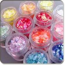 12 color ICED MYLAR SHEETS NAIL ART Glitter Powder Box Nail art decoration Stick Free Shippping 2022 - buy cheap