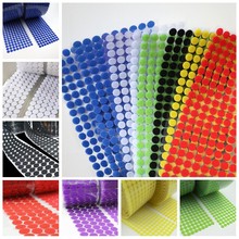 10mm100 Pair 7color Diameter Nylon Fabric Sticky Back Round Coins Hook and Loop Self Adhesive Fastener Dots Tapes hook loop tape 2024 - buy cheap