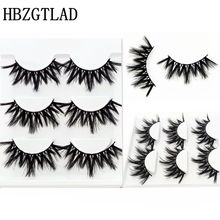 HBZGTLAD NEW 3 Pairs 25mm Lashes 3D Faux Mink Hair False Eyelashes Thick Long Wispy Fluffy Eyelashes Handmade Eye Makeup Tools 2024 - buy cheap