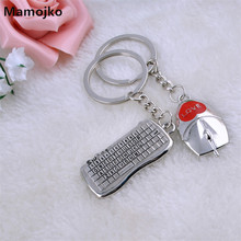 Mamojko Fashion Couple Mouse & keyboard Key Chain Women Men Key Holder Bag Buckle Accessory Charm HandBag Pendant Key Ring Gifts 2024 - buy cheap