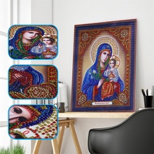 Pintura de diamante 5D DIY de Forma especial, punto de cruz, diseño de cristal religioso, bordado de diamantes de imitación de estilo clásico, cuadro de diamantes de imitación 2024 - compra barato