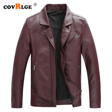 Covrlge   2019 New Arrival PU Leather Jacket Men Autumn Stand Collar Zipper Fashion Men Coat Casual Dress Leather Jacket MWP057 2024 - buy cheap