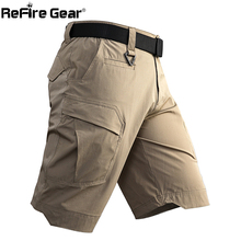 Refire-bermuda masculina à prova d'água, calção de trabalho, militar, tático, exército, combate, cargo, multi-bolsos, airsoft 2024 - compre barato