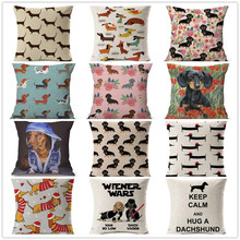 ZENGA Dachshund Dog Cushion Cover Dachshund Pillow Cover 45X45cm 18x18in Decorative Cushions For Sofa Decoration Home Pillowcase 2024 - buy cheap